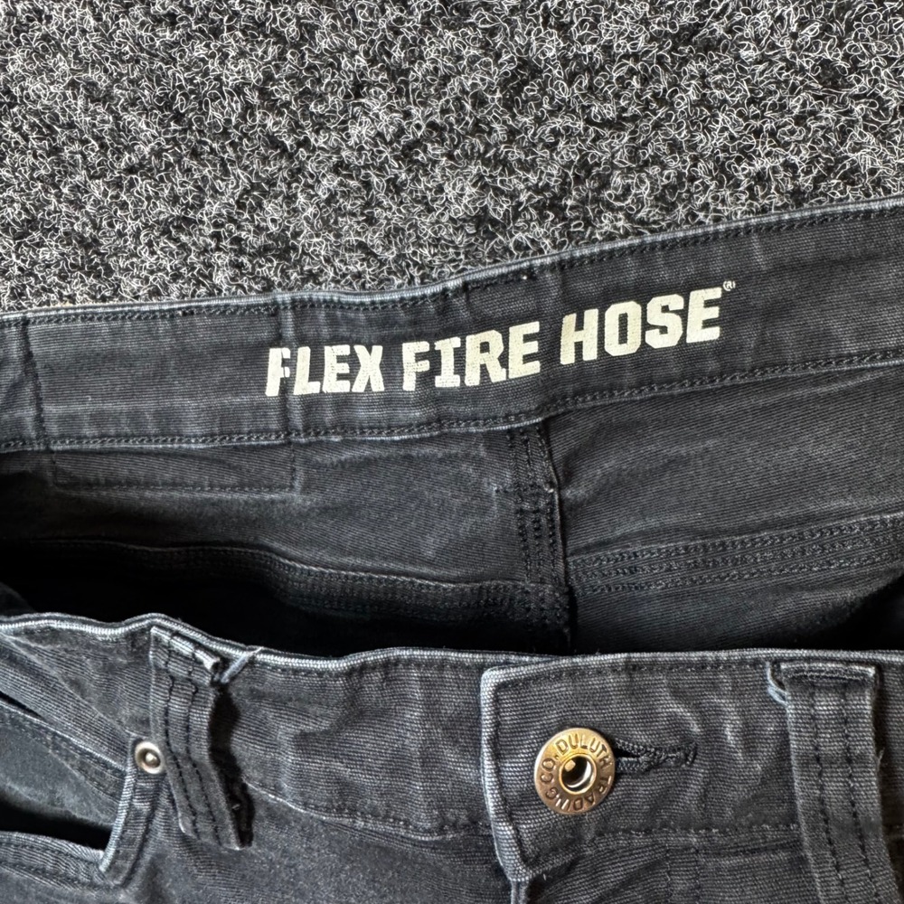 Duluth Trading Co Flex Fire Hose Pants Mens 32x32 Black Canvas Work Utility Pant - Picture 4 of 7